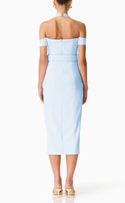 Elliatt Ruby Halter Midi Dress - Blue Size S/UK8