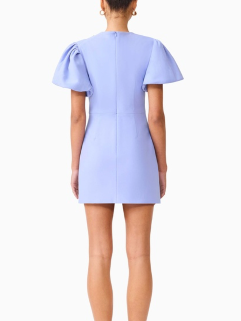 Elliatt Olenna Puff Sleeve Mini Dress - Blue Size S/UK8