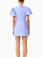 Elliatt Olenna Puff Sleeve Mini Dress - Blue Size S/UK8