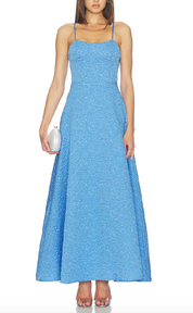 Elliatt Briallen Textured Gown - Blue Size S/UK8