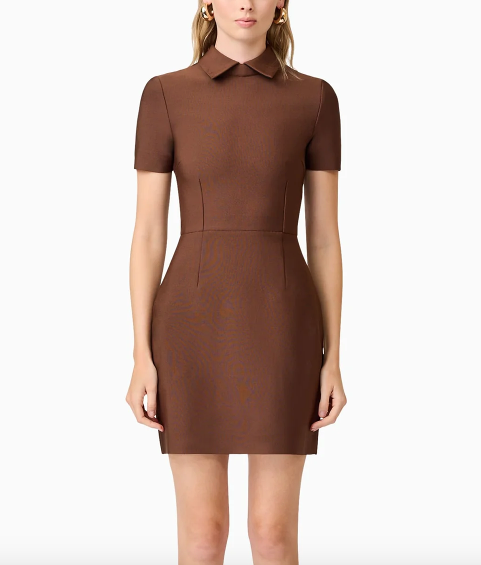 Elliatt CURAAE Khloe Crepe Knit Mini Dress - Brown Size S/UK8