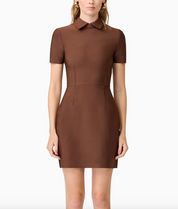 Elliatt CURAAE Khloe Crepe Knit Mini Dress - Brown Size S/UK8