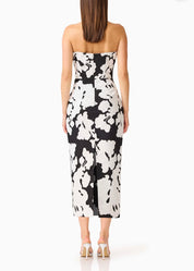 Elliatt Bloomnoir Column Midi Dress - Black / White Size S