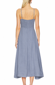 Elliatt Miri V-neck Bow Midi Dress - Blue Size S/UK8