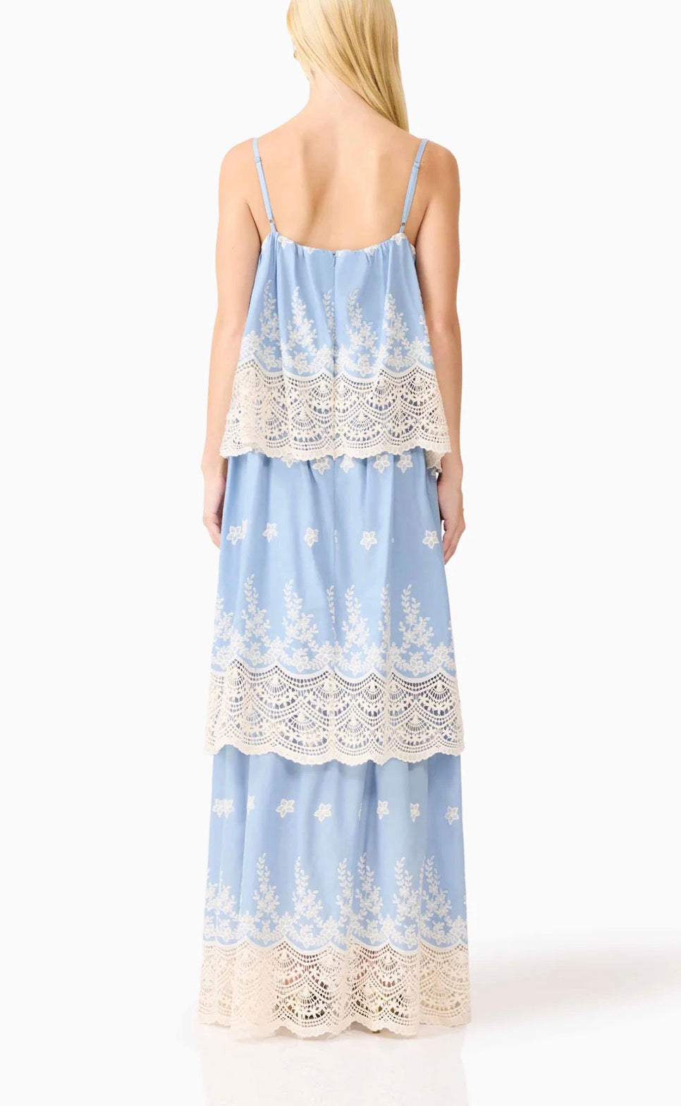 Elliatt CURAAE Estella Maxi Dress - Blue & Cream Size S/UK8