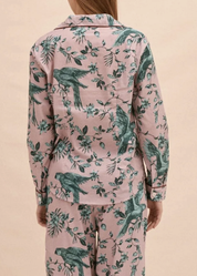 Desmond & Dempsey - BROMLEY PARROT Pink/Blue Pyjama Shirt - Size M