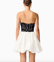 Elliatt Eris Strapless Mini Dress - Black & White Size S/UK8
