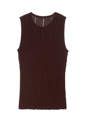 Ghost image of the back of the Shell in Metallic Rib in mahogany.