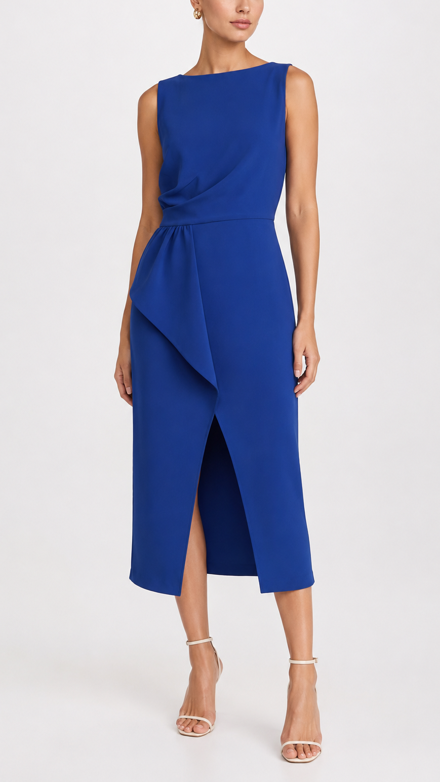 Elliatt CURAAE Clea Asymmetric Midi Dress - Blue Size S/UK8