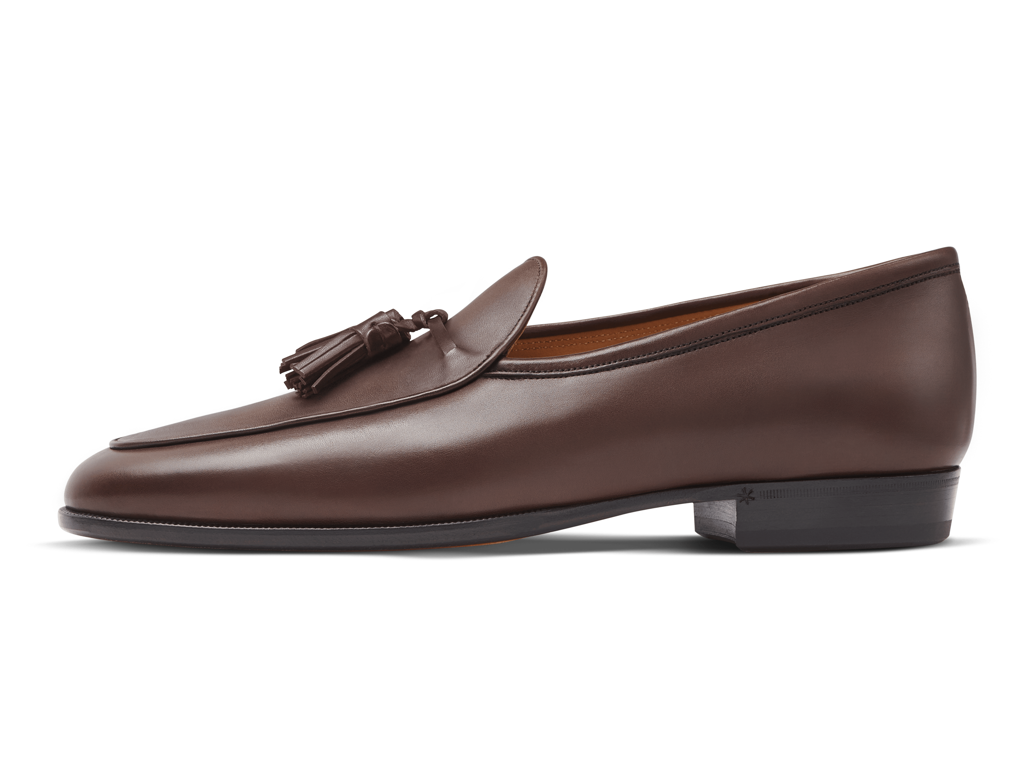 Mens Tassel Loafers in Dark Brown Oak Calf