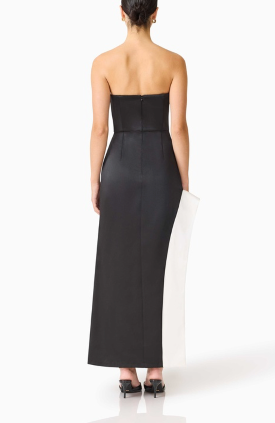 Elliatt Sydney Asymmetrical Gown - Black & White Size S/UK8