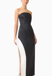 Elliatt Sydney Asymmetrical Gown - Black & White Size S/UK8
