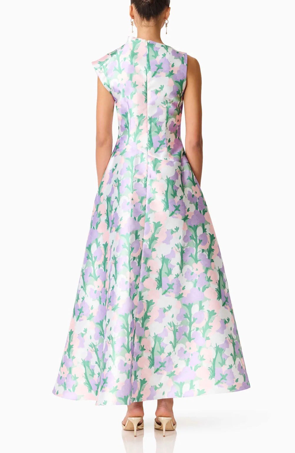 Elliatt Lavina Asymmetrical Gown - Green & Purple Size S/UK8