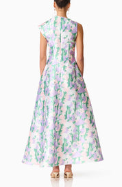 Elliatt Lavina Asymmetrical Gown - Green & Purple Size S/UK8