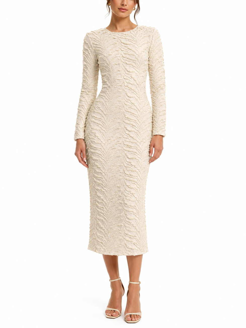 Elliatt CURAAE Fay Midi Dress - Vanilla Size S/UK8