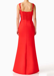 Elliatt Fleurisca Embroidered Gown - Scarlet Red Size S