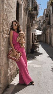 Linen Semi Palazzo Trousers