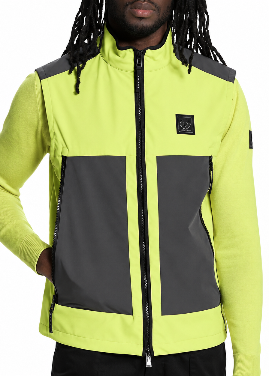Belstaff Ratio Gilet - Mens Lime Yellow - Size M