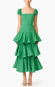 Elliatt Emilie Tiered Maxi Dress - Green Size S/UK8