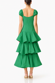 Elliatt Emilie Tiered Maxi Dress - Green Size S/UK8