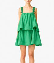 Elliatt Emilie Tiered Mini Dress - Green Size S/UK8