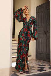 ALEXANDRA MIRO ELEANOR DRESS BLACK ROSE