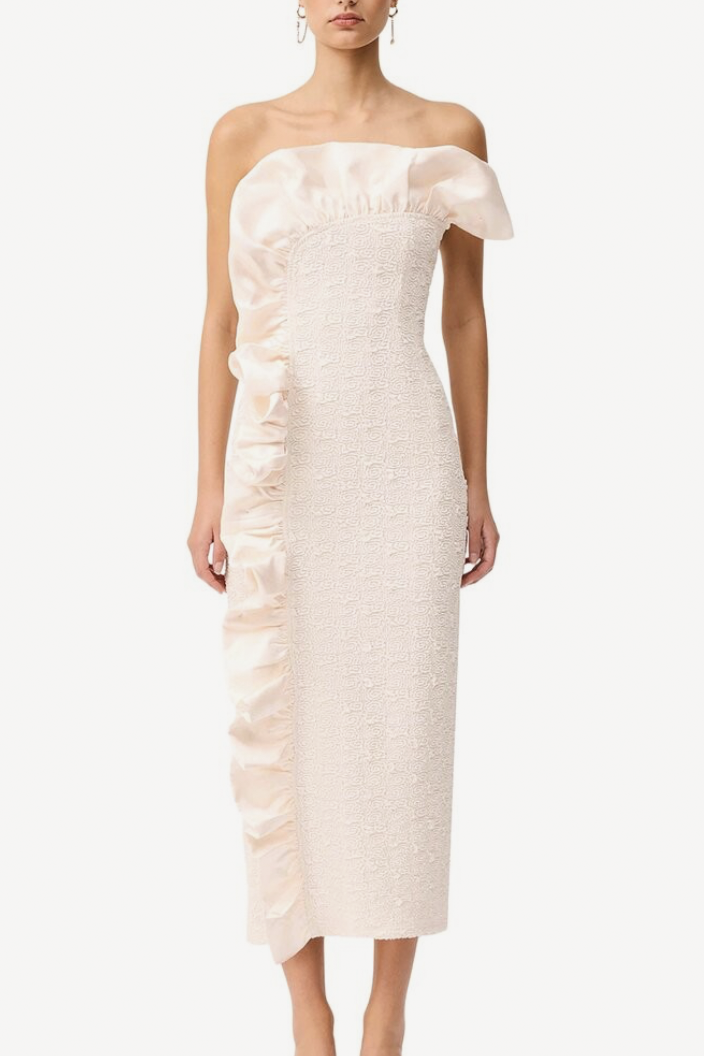 Elliatt Paloma Midi Dress - Ivory Size S/UK8