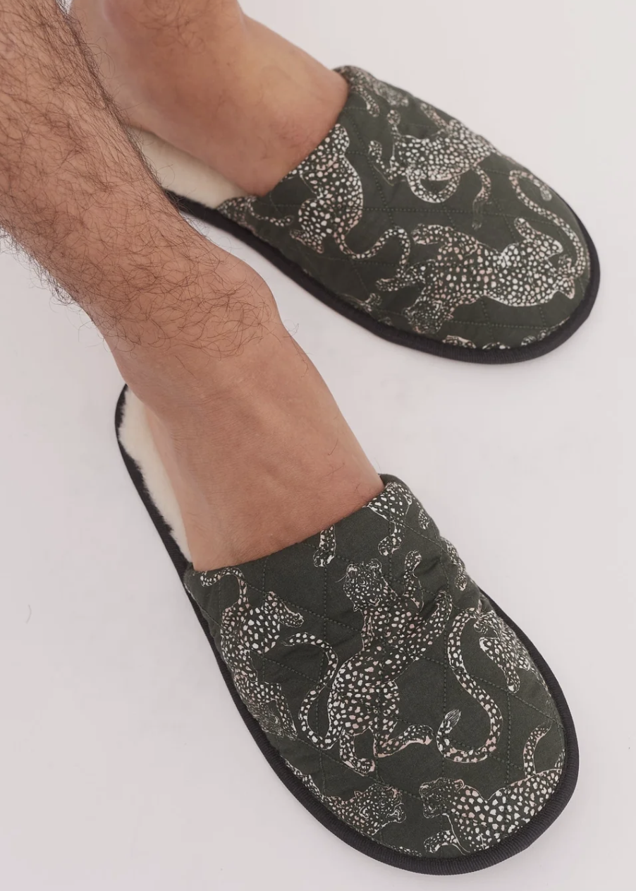 Desmond & Dempsey - JAG Green Men's Slippers - Size 42