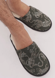 Desmond & Dempsey - JAG Green Men's Slippers - Size 42