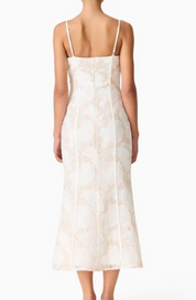 Elliatt Kira Midi Dress - Ivory & Gold Size S/UK8