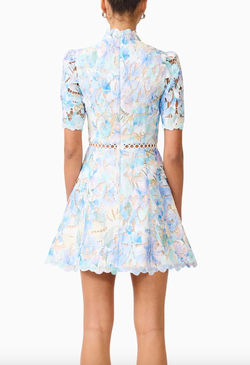 Elliatt Kalissa A-Line Mini Dress - Blue Floral Size S/UK8