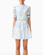 Elliatt Kalissa A-Line Mini Dress - Blue Floral Size S/UK8