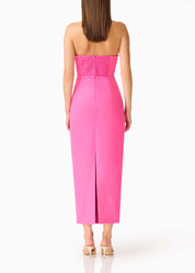 Elliatt Laurentia Strapless Column Midi Dress - Fuchsia Pink Size S
