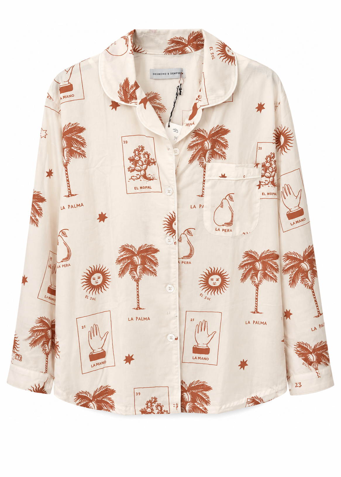 Desmond & Dempsey Pyjama Shirt - Size S