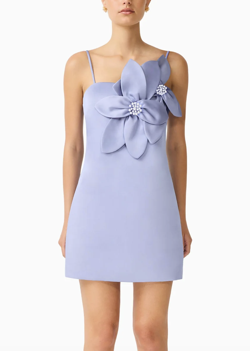 Elliatt Lunelle Shift Mini Dress - Stone Blue Size S