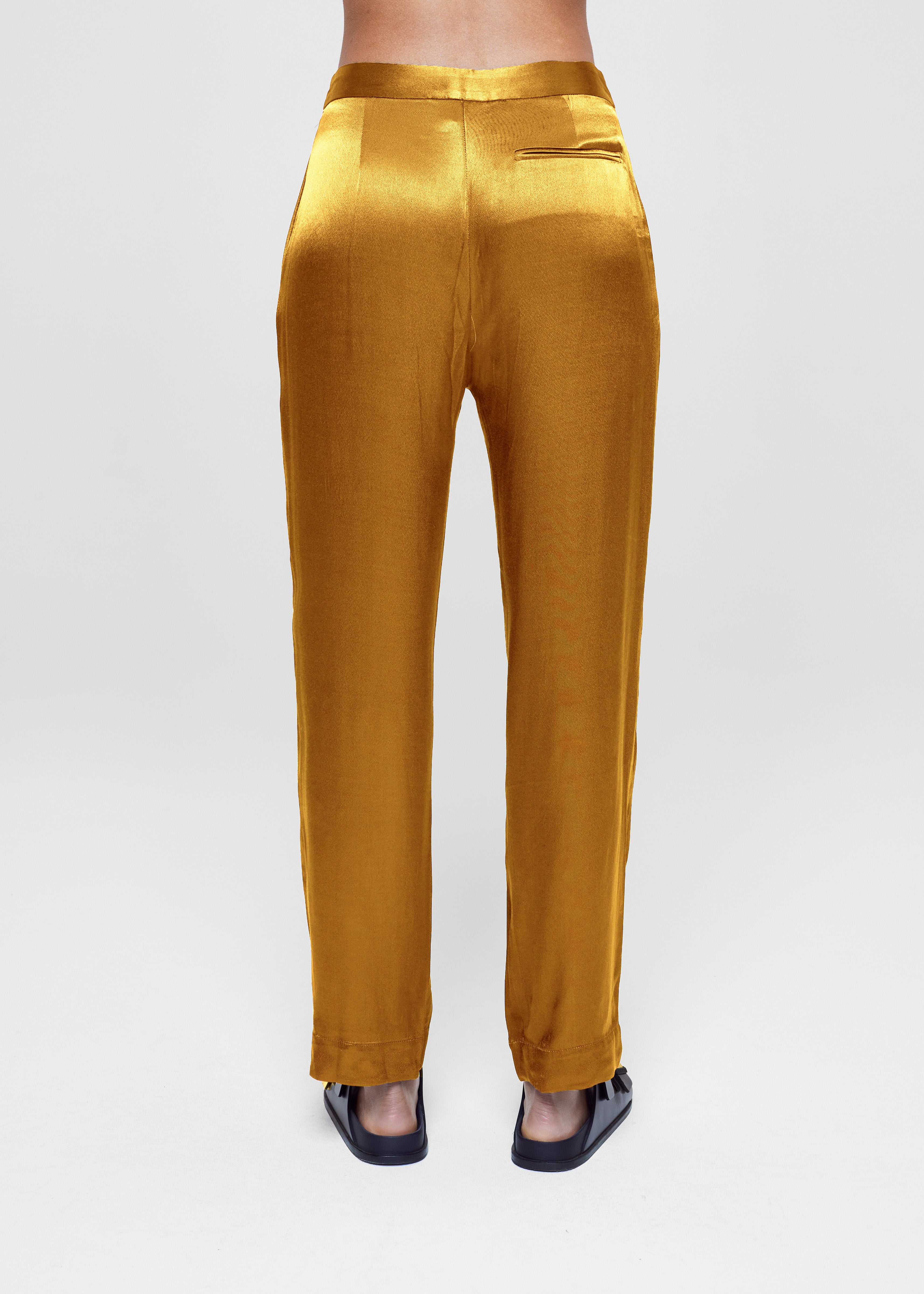 Olbia Trouser Ochre Bamboo Satin