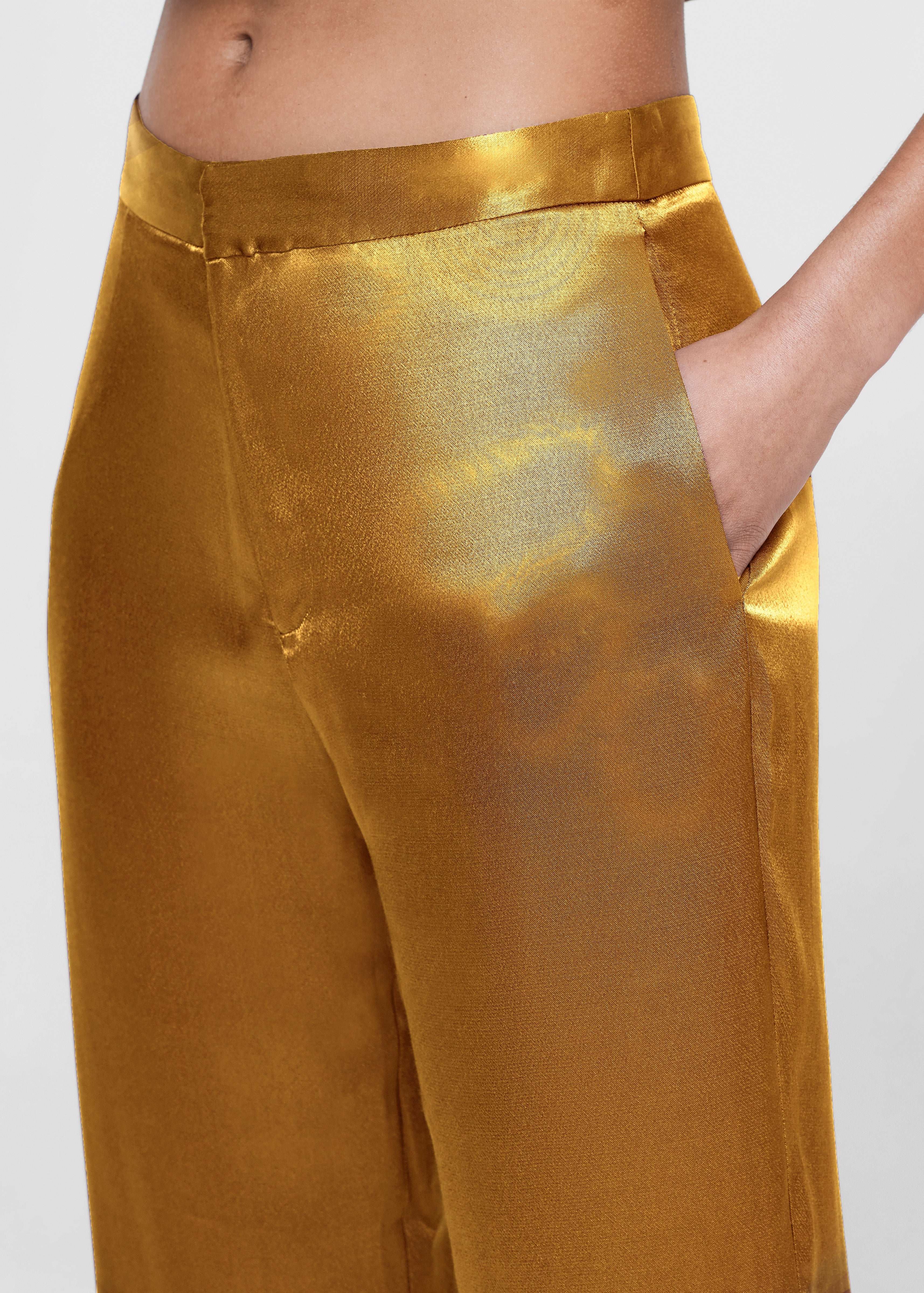 Olbia Trouser Ochre Bamboo Satin