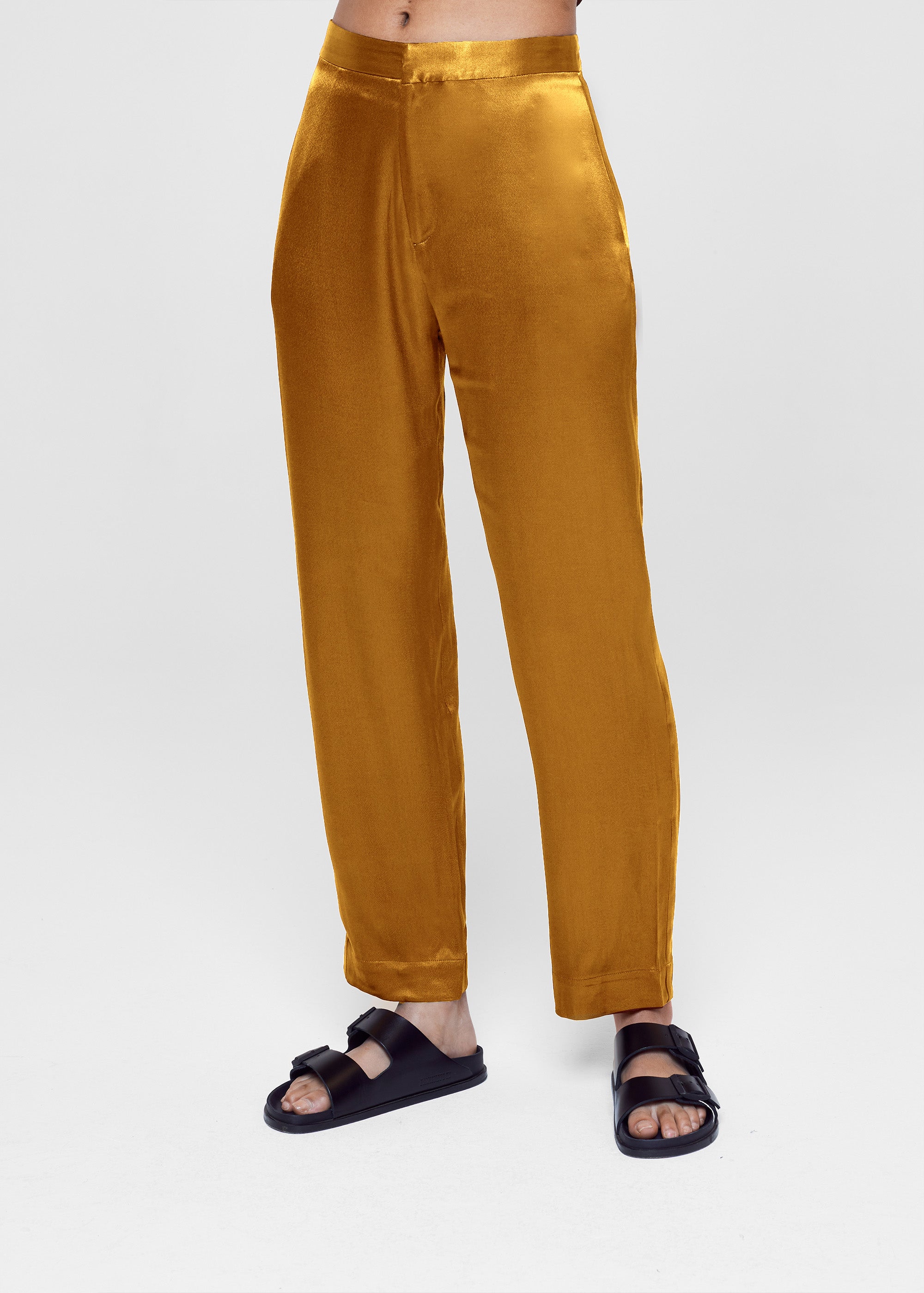 Olbia Trouser Ochre Bamboo Satin