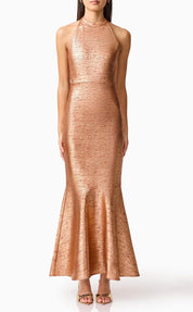 Elliatt Rhian Halter Gown - Orange Size S/UK8