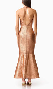 Elliatt Rhian Halter Gown - Orange Size S/UK8