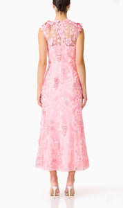 Elliatt Monique Floral Applique Midi - Pink Size S/UK8
