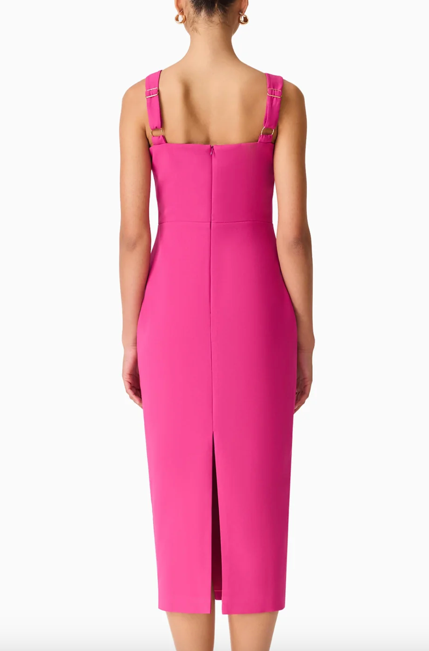 Elliatt Elva Fitted Midi Dress - Pink Size S/UK8