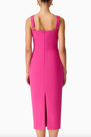 Elliatt Elva Fitted Midi Dress - Pink Size S/UK8