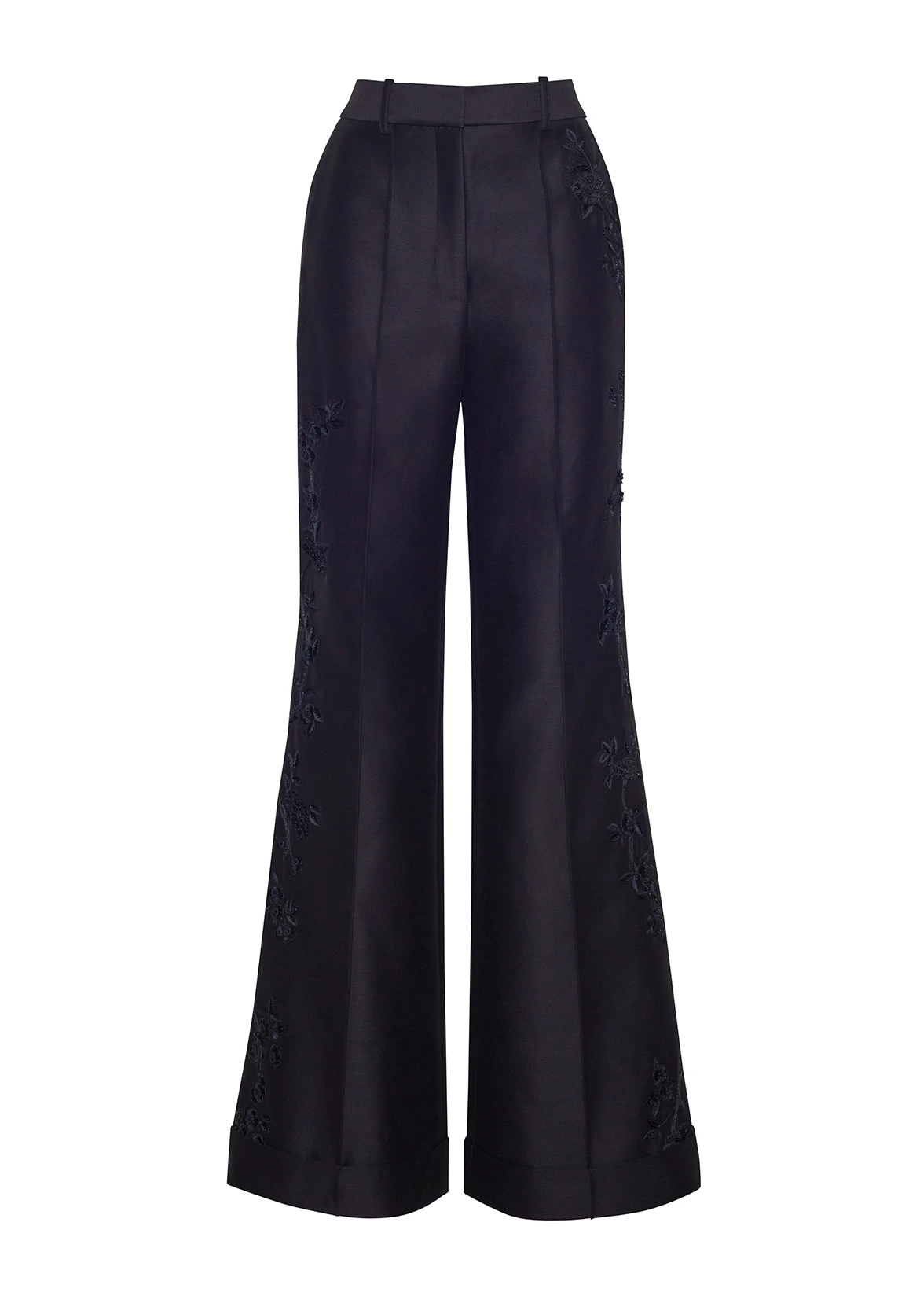 Ghost image of the front of the Embroidered Deeda Pant in Radzimir Wool.