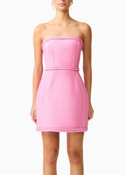 Elliatt Coralene Strapless Mini Dress - Pink Size S/UK8