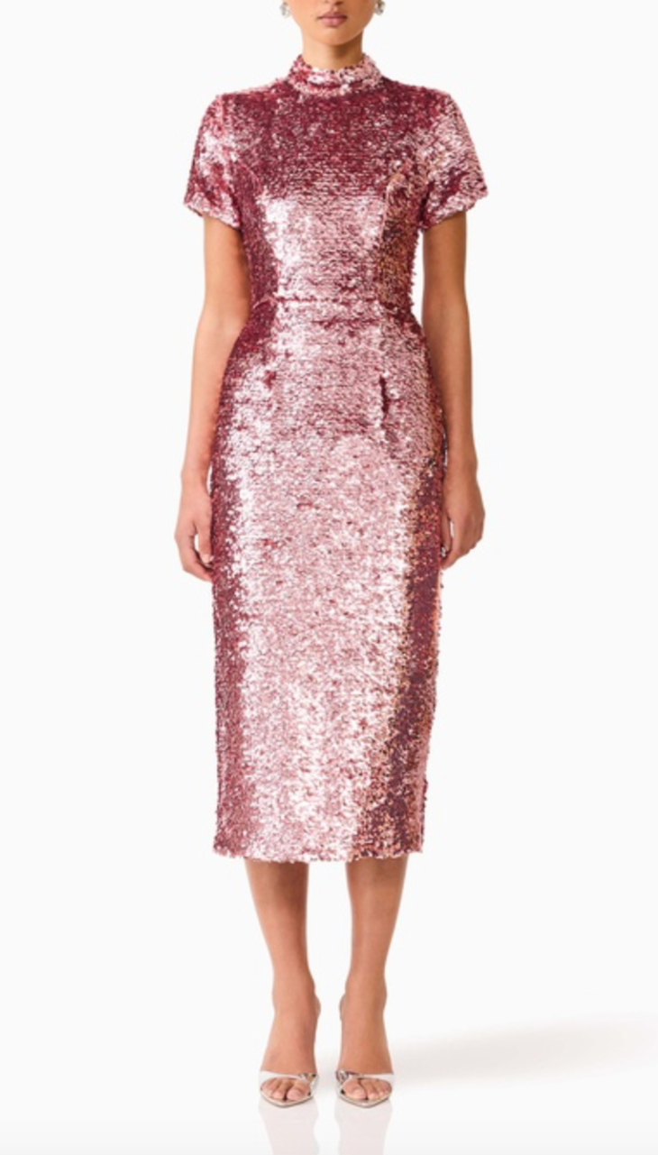 Elliatt Alissa Cap Sleeve Midi Dress - Pink Size S/UK8