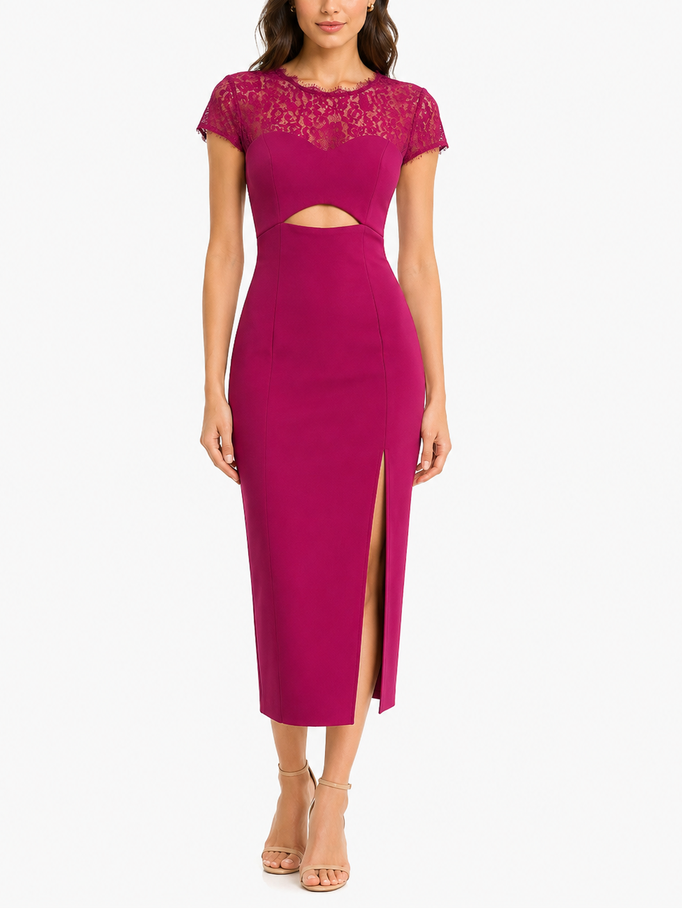 Elliatt Paula Midi Dress - Pink Size S/UK8