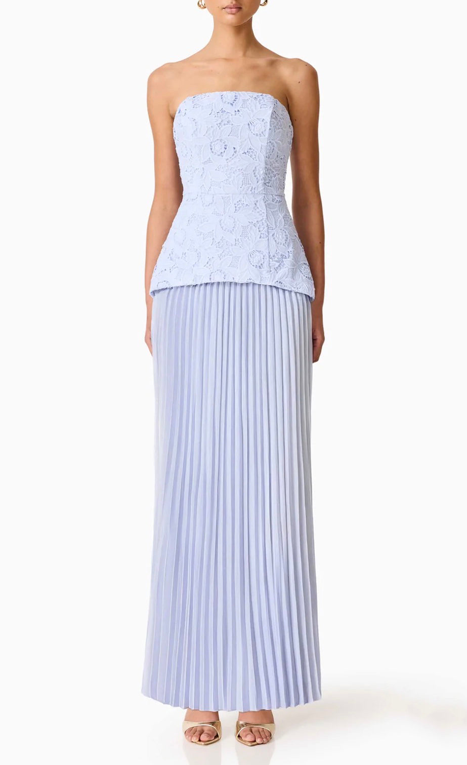 Elliatt Lacy Strapless Gown - Powder Blue Size S/UK8