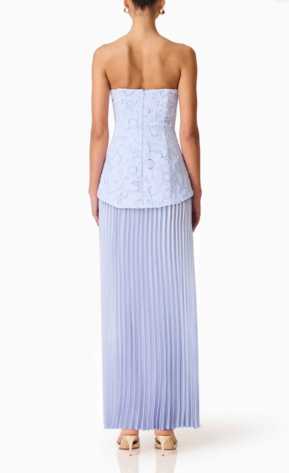 Elliatt Lacy Strapless Gown - Powder Blue Size S/UK8