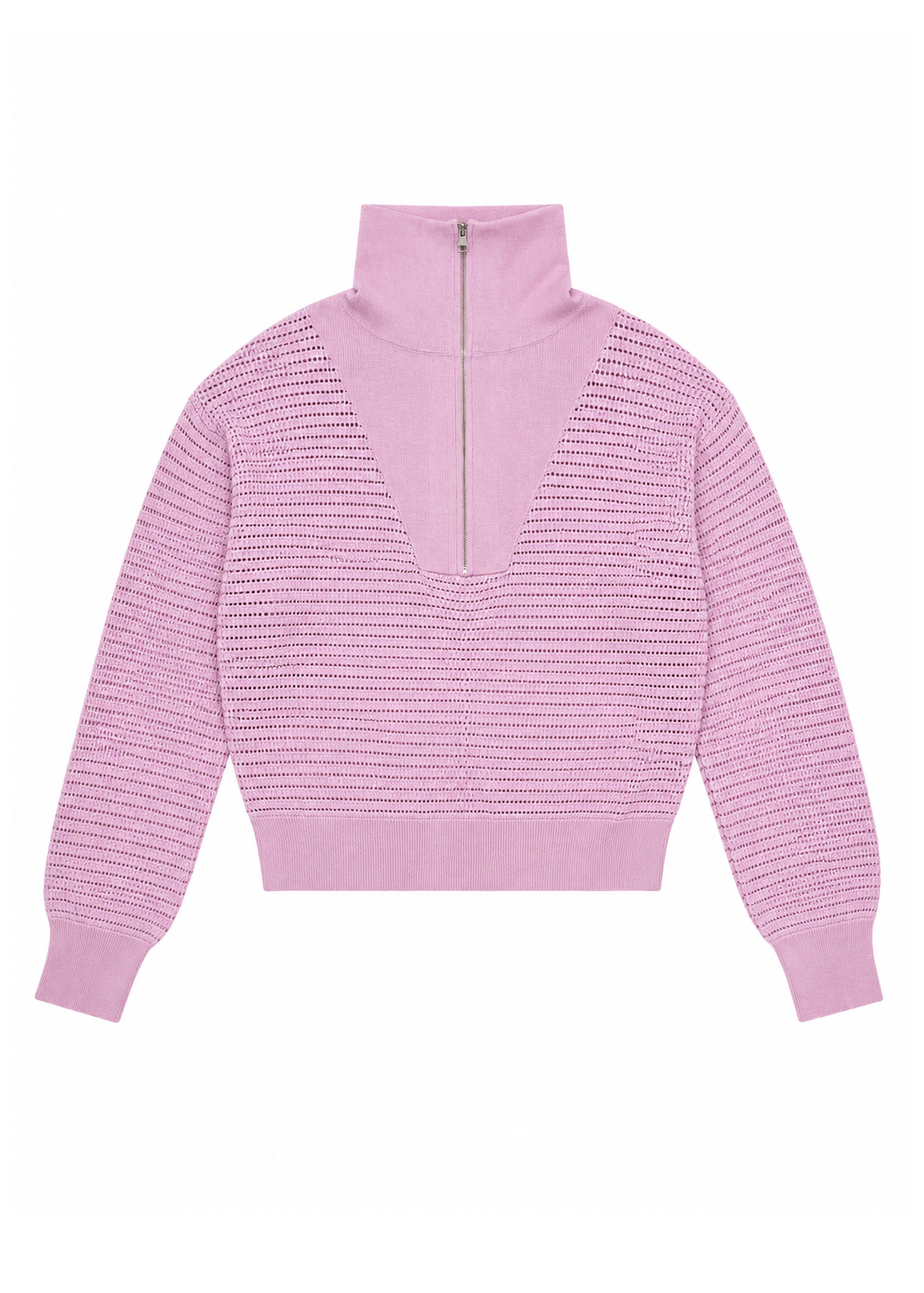 WISPR by BRODIE CASHMERE Pointelle Half Zip Jumper - Size M
